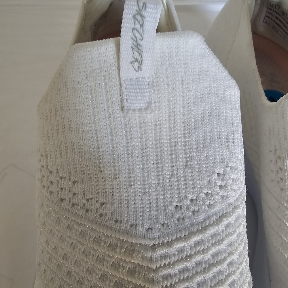 Skechers Women's White Slip-On Sneakers - Picture 4 of 16